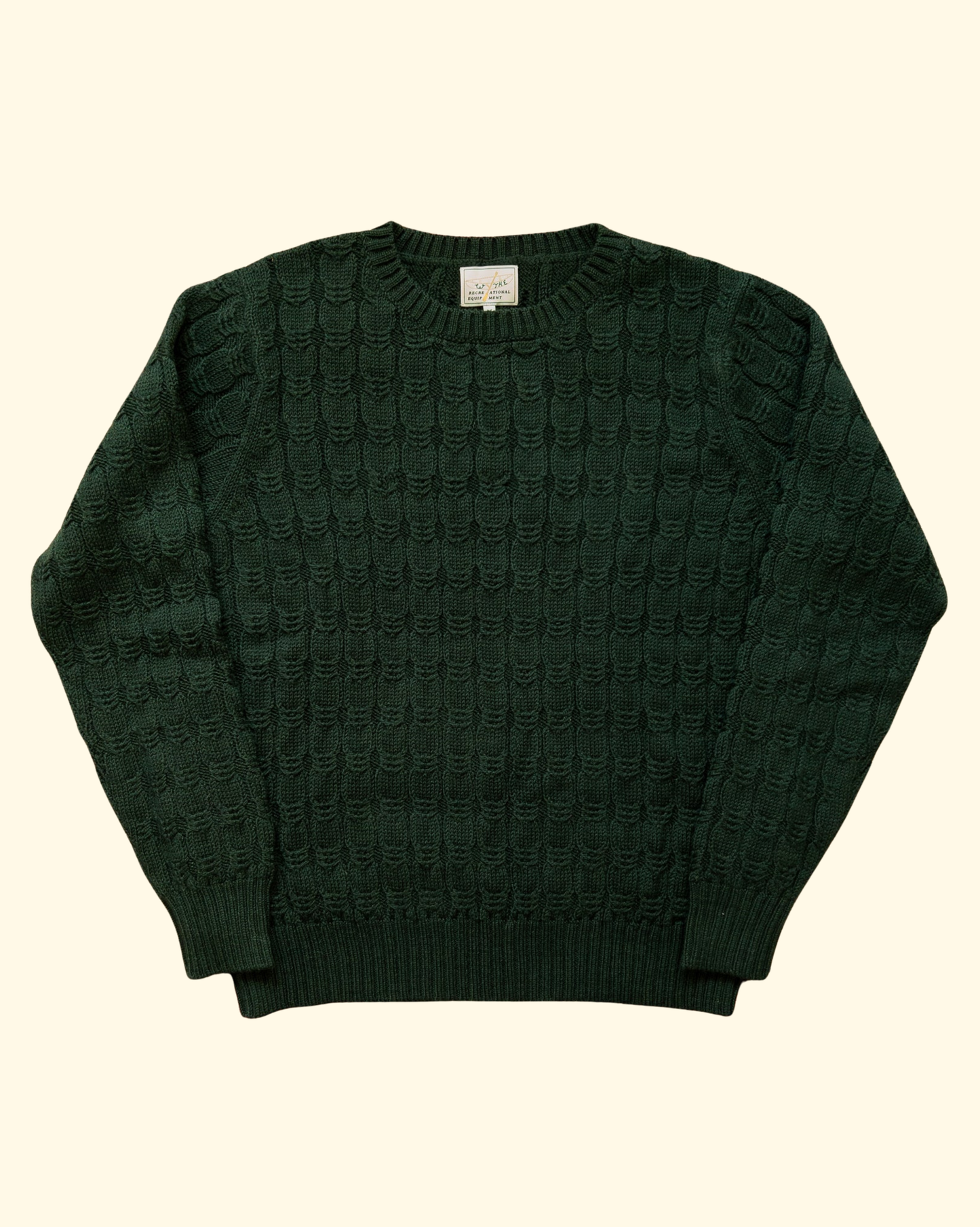 Highland Cableknit Crewneck Sweater | Evergreen