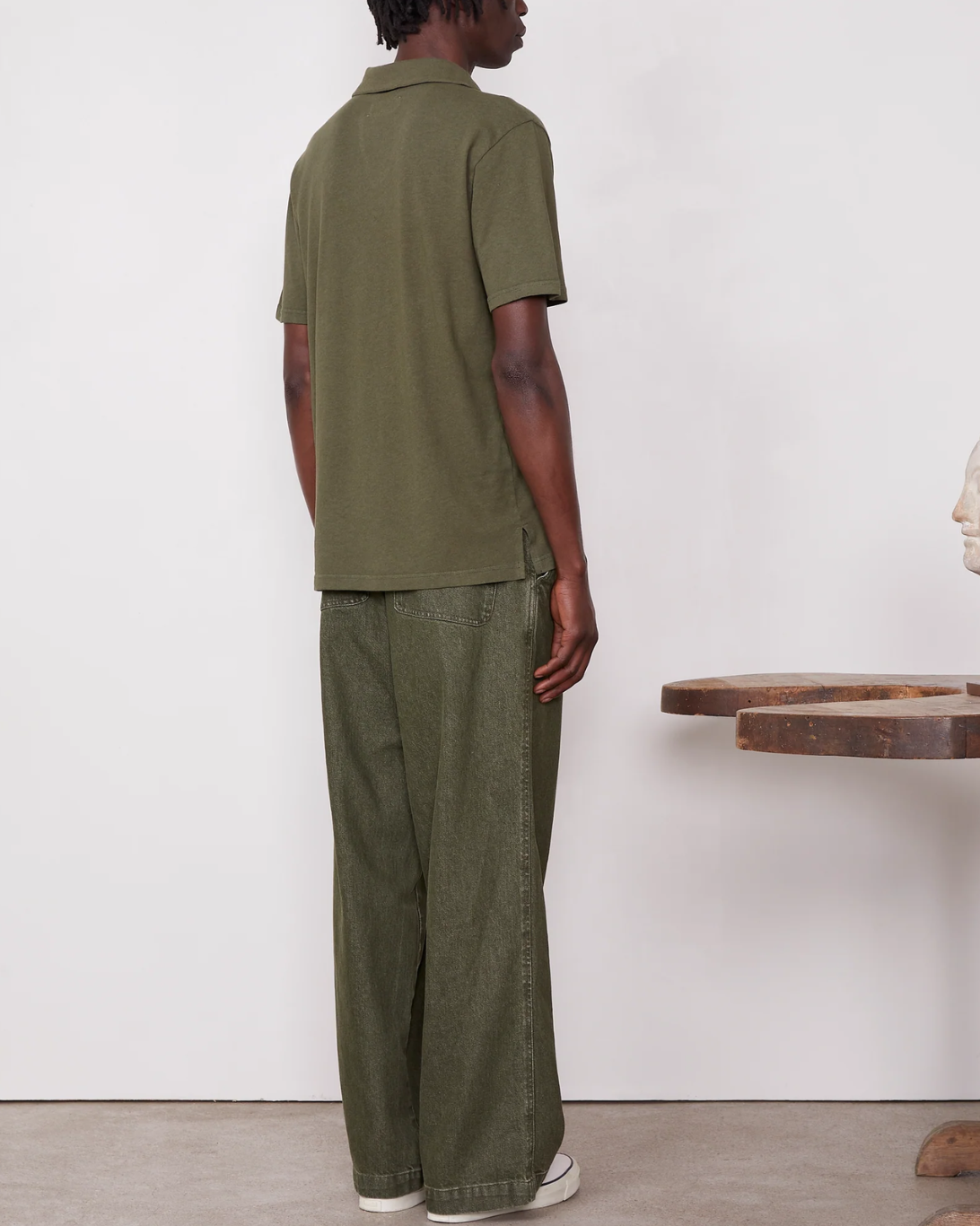 Simon Linen Polo | Olive Night