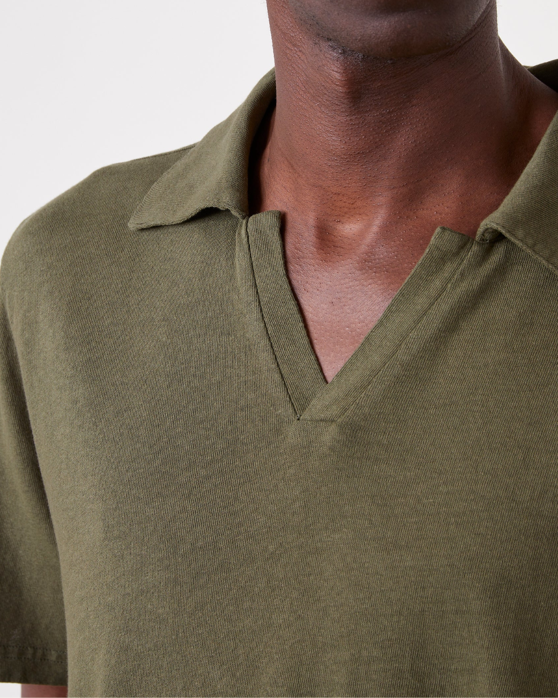 Simon Linen Polo | Olive Night