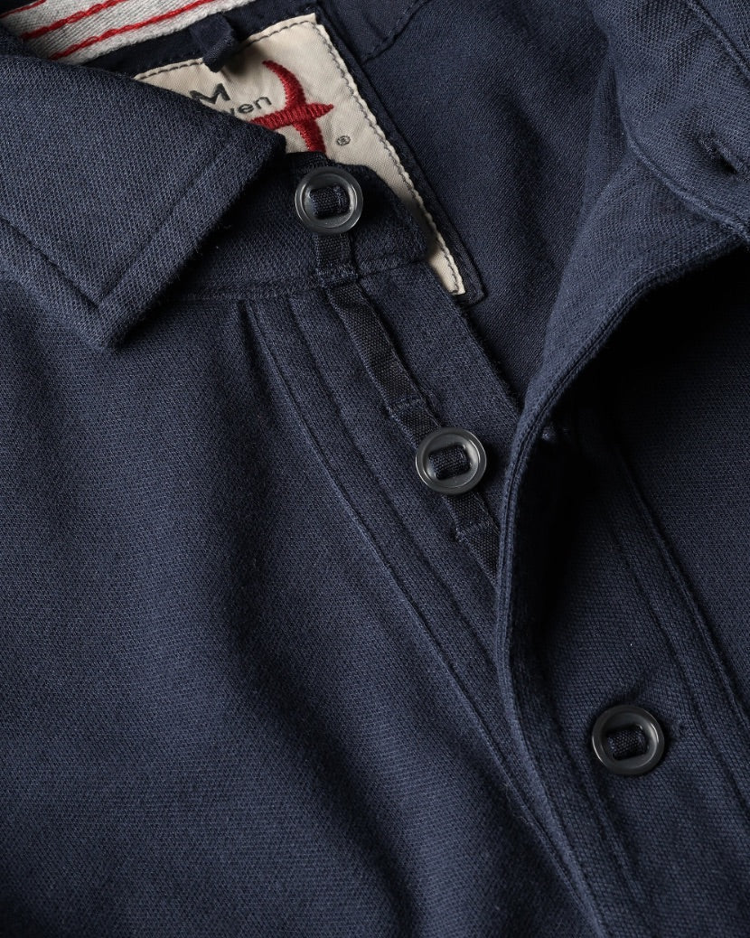 Pique Slot Polo | Navy