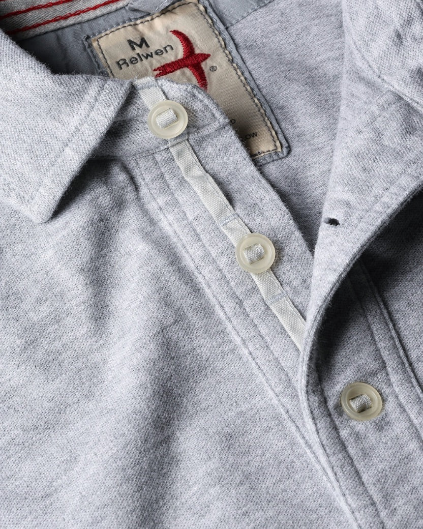 Pique Slot Polo | Grey