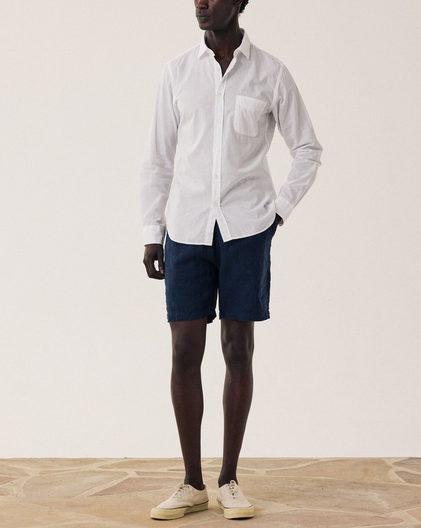 Joggy Linen Short | Navy Blue