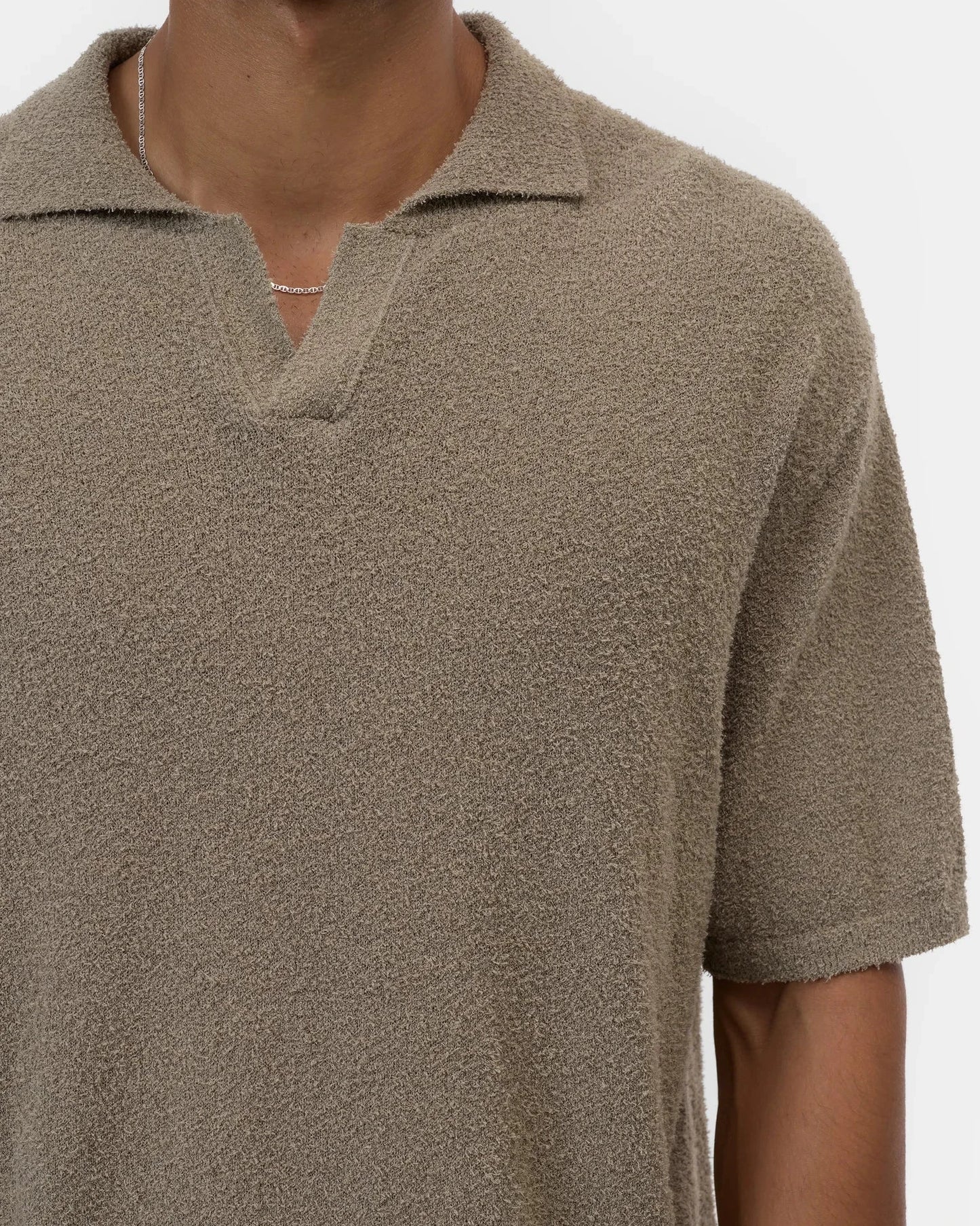 Knit Polo | Pebble Green