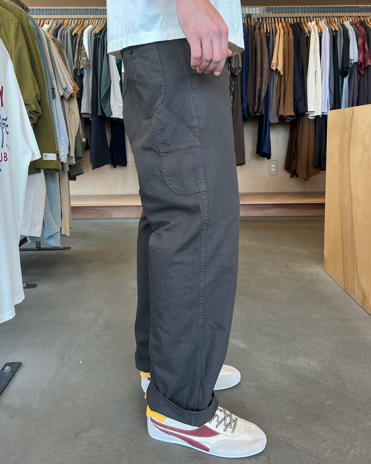 French Work Pant Herringbone Twill | Coffee Brown
