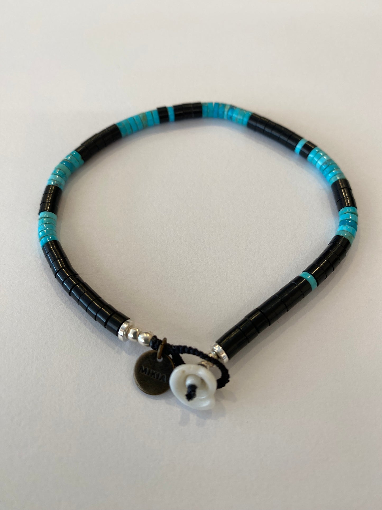 Heishi Beads Bracelet | Jet + Turquoise