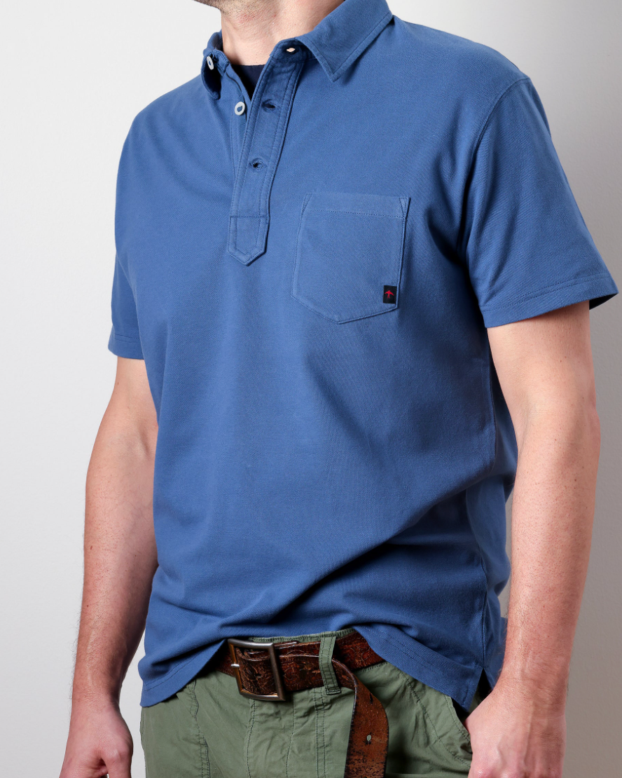 Pique Slot Polo | Marine Blue