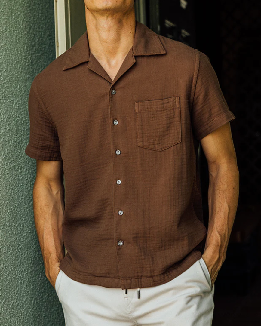 Wrench S/S Waffle Shirt | Bourbon