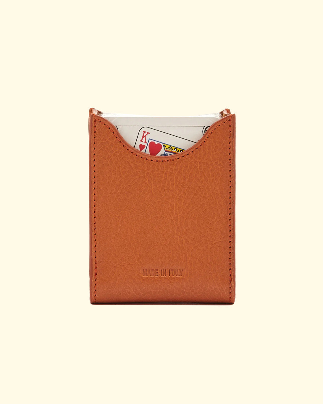 Cowhide Playing Cards Holder | Caramel