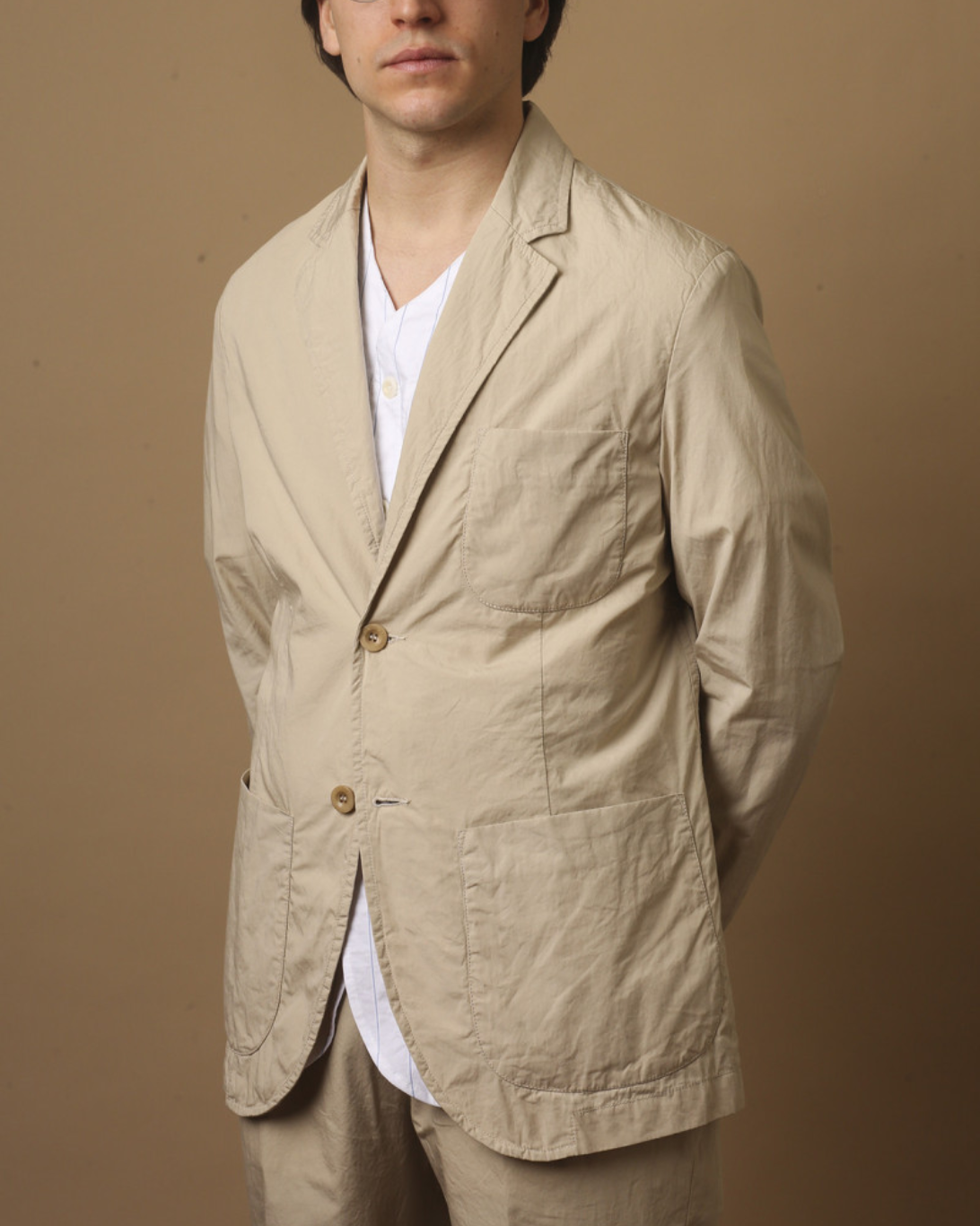 Brest Poplin Blazer | Sand