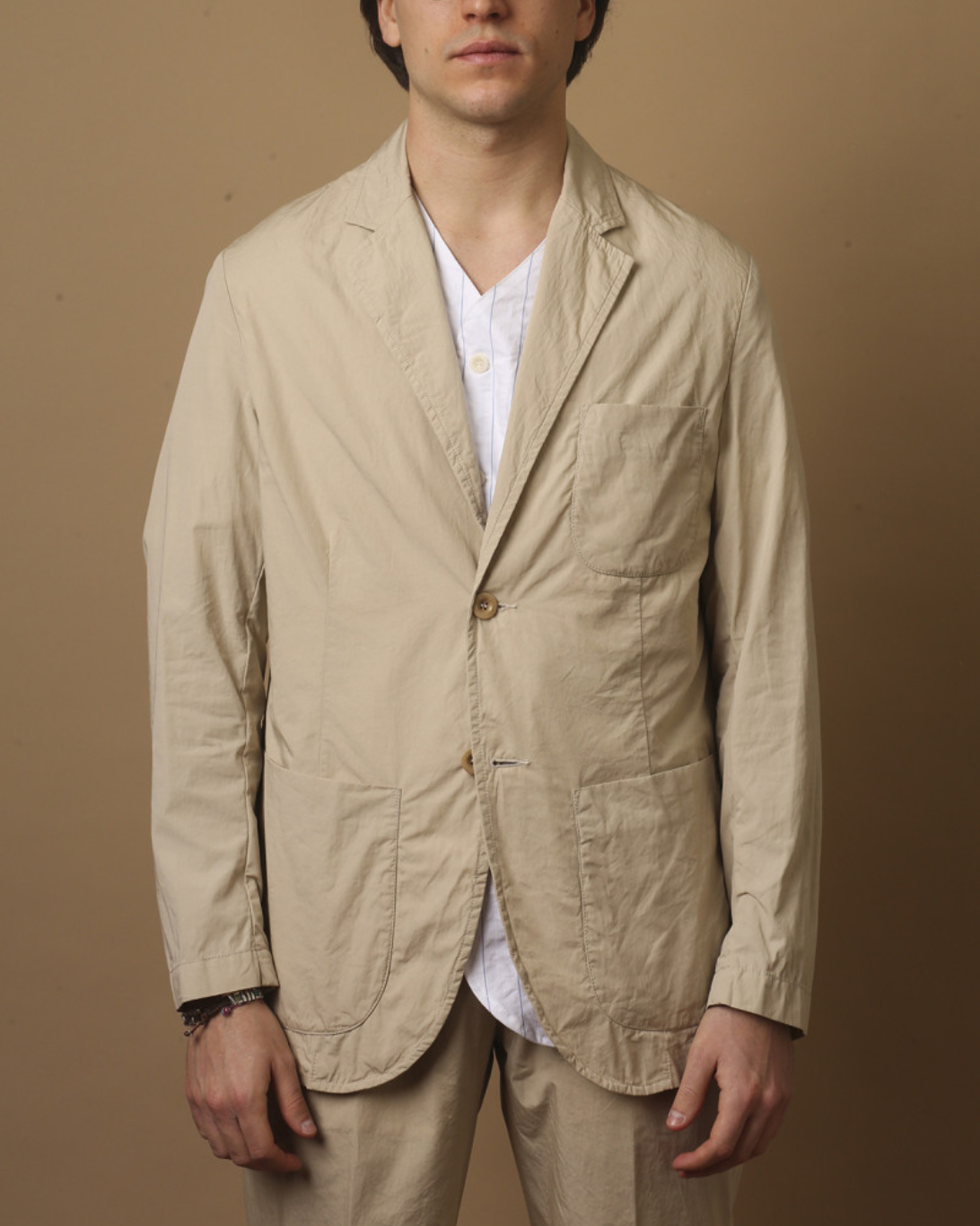 Brest Poplin Blazer | Sand