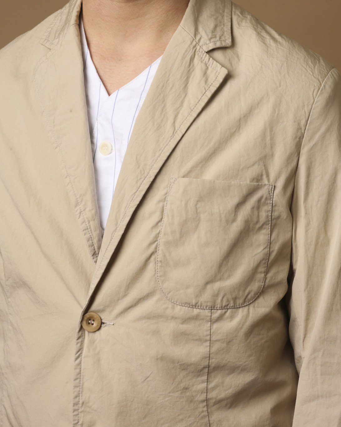 Brest Poplin Blazer | Sand