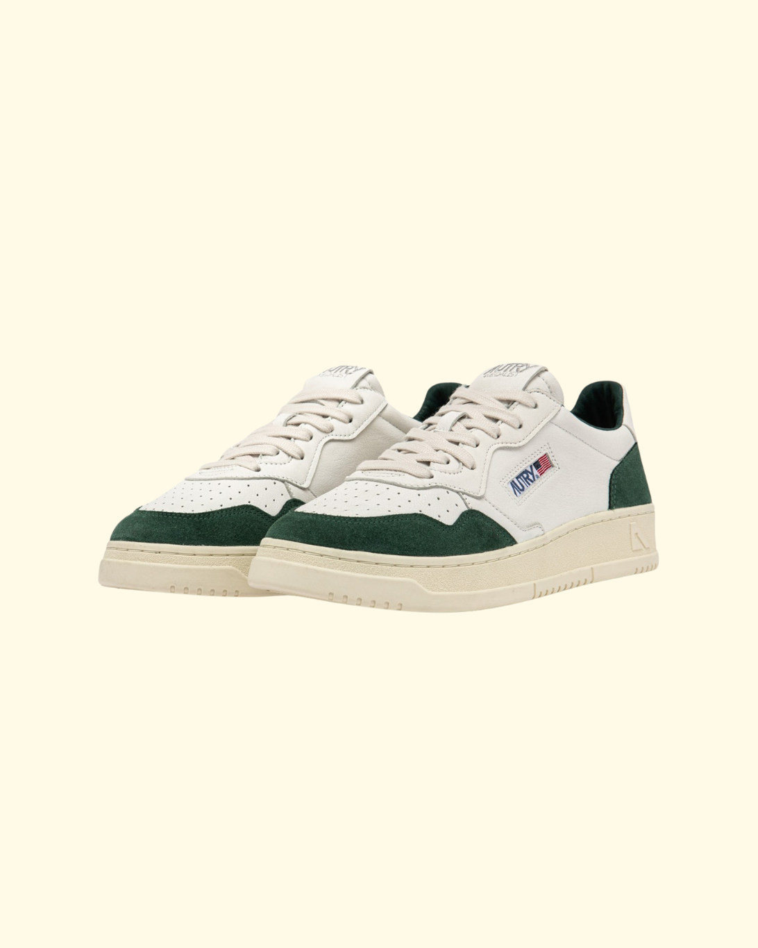 Medalist Low | White & Bottle Green