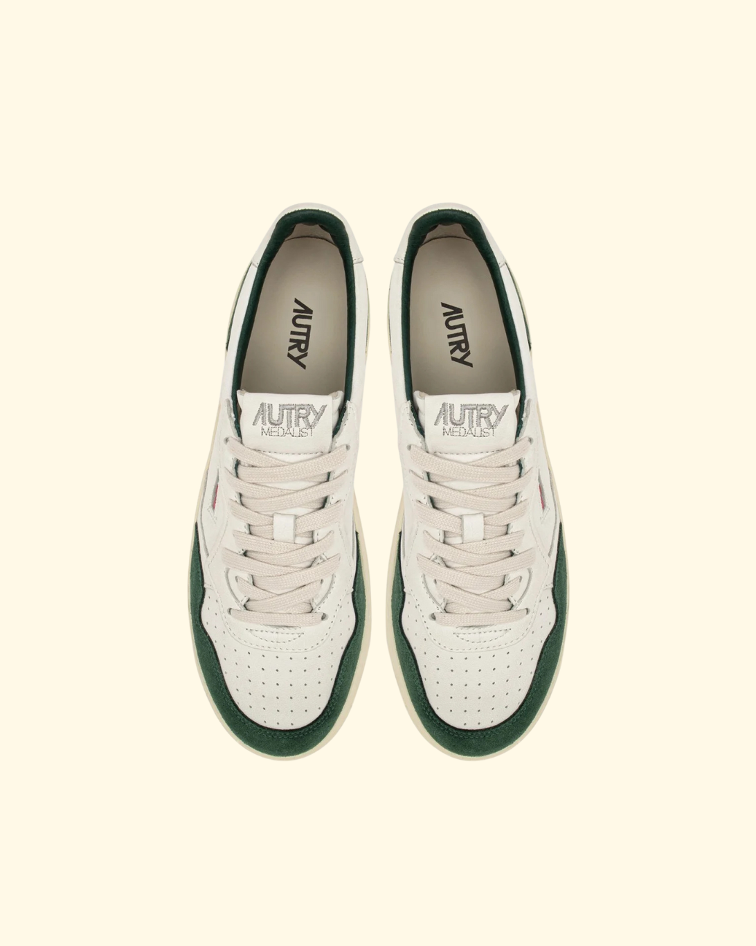 Medalist Low | White & Bottle Green