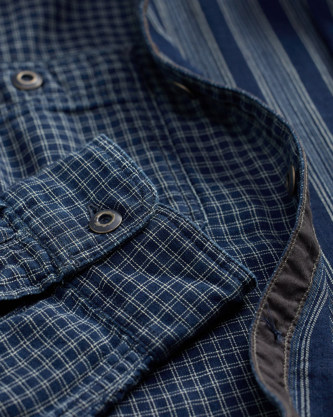 Plainweave Harvest Sport Shirt | Indigo Check