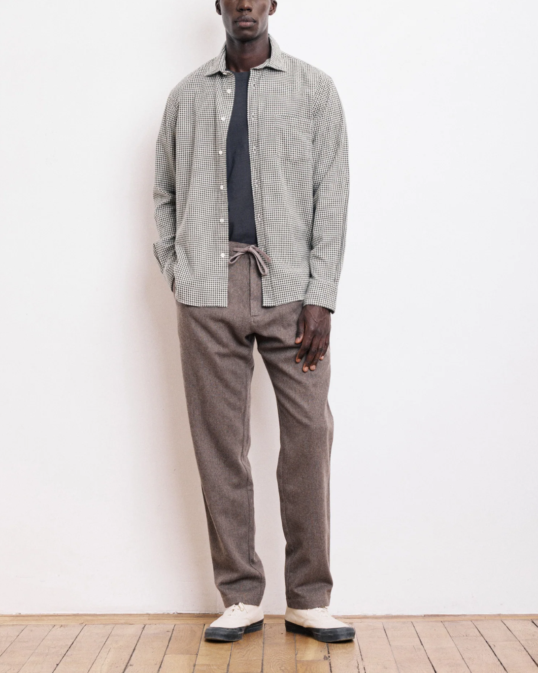 Paul Woven Checkered Shirt | Green & Ivory