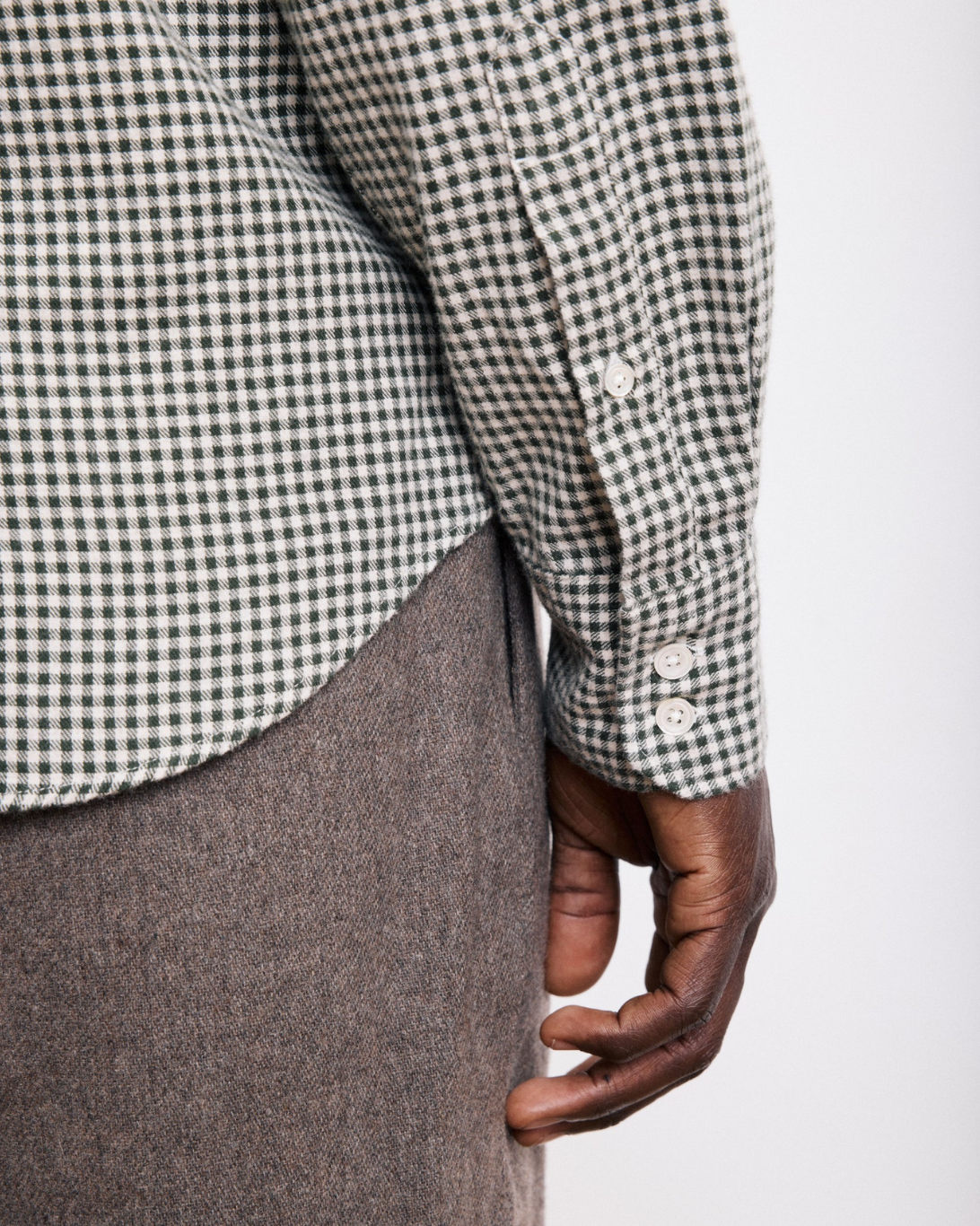 Paul Woven Checkered Shirt | Green & Ivory