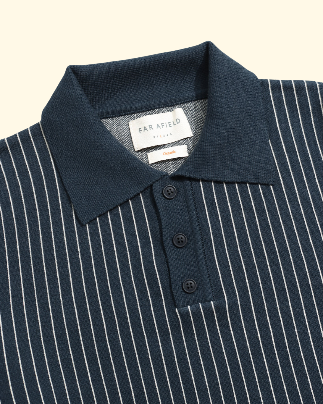 Benny Knitted Polo | Navy/White Pinstripe