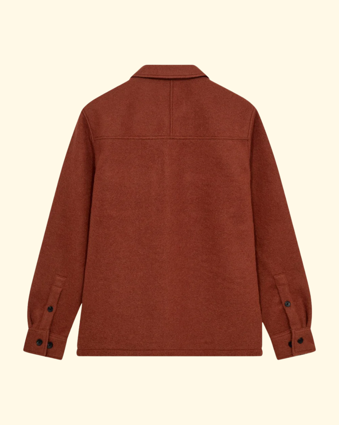 Akoscar Boiled Wool Overshirt | Chili Oil