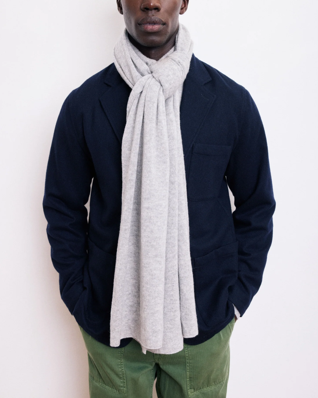 Cashmere Wool Scarf | Heather Grey