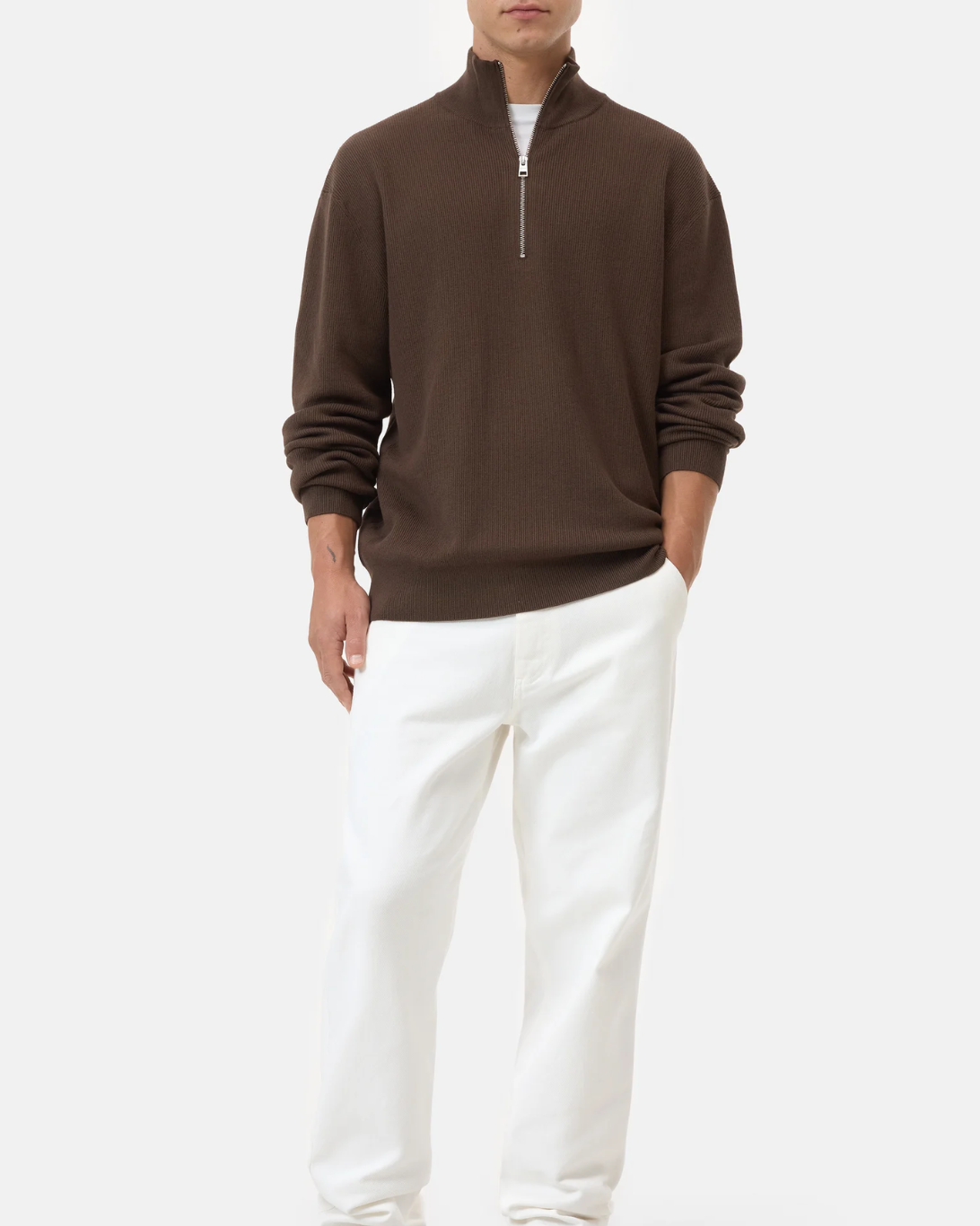 Half Zip Jumper | Espresso Brown