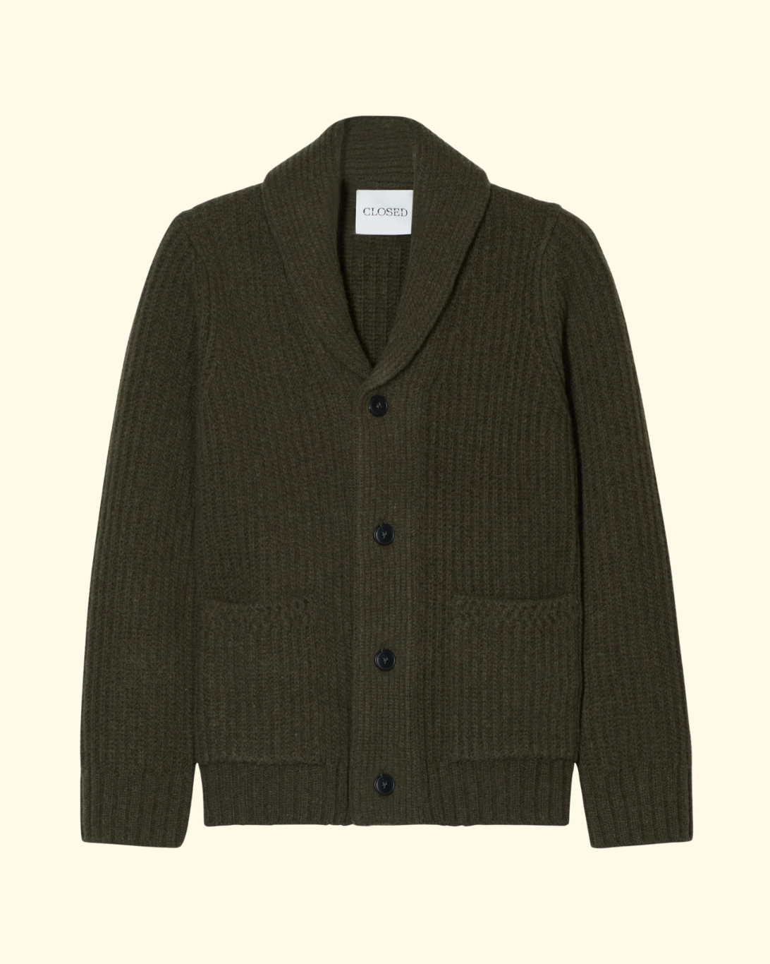 Scarf Collar Cardigan | Marsh Green
