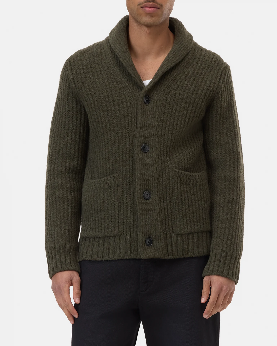 Scarf Collar Cardigan | Marsh Green