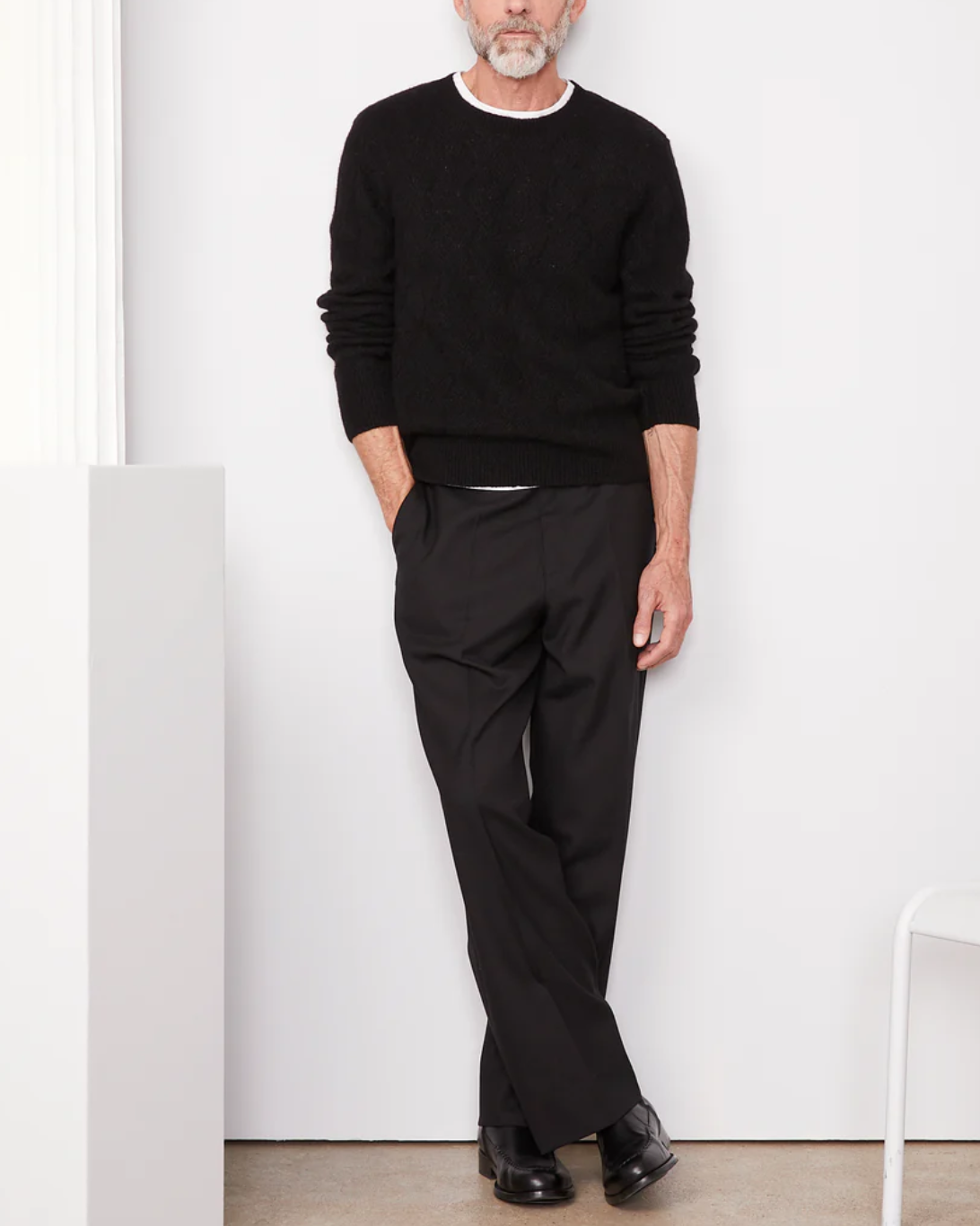 Marco Argyle Sweater | Black