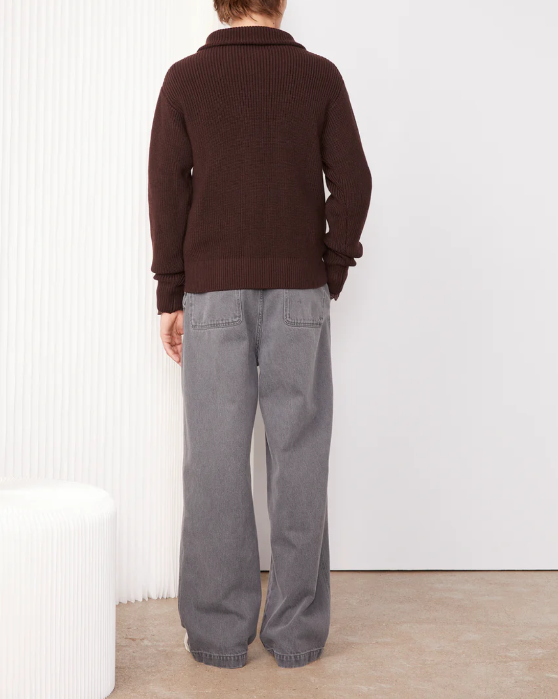 Tarek Half Zip Sweater | Iced Coffee