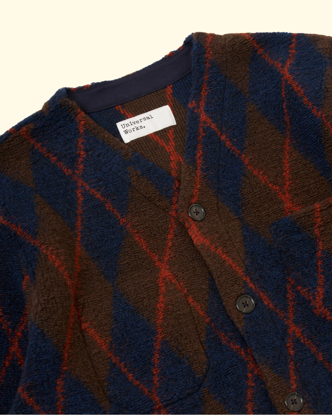 Cardigan Argyll Fleece | Brown Navy