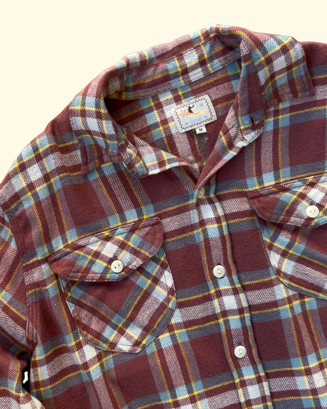 Washed Flannel Workshirt | Autum Rust