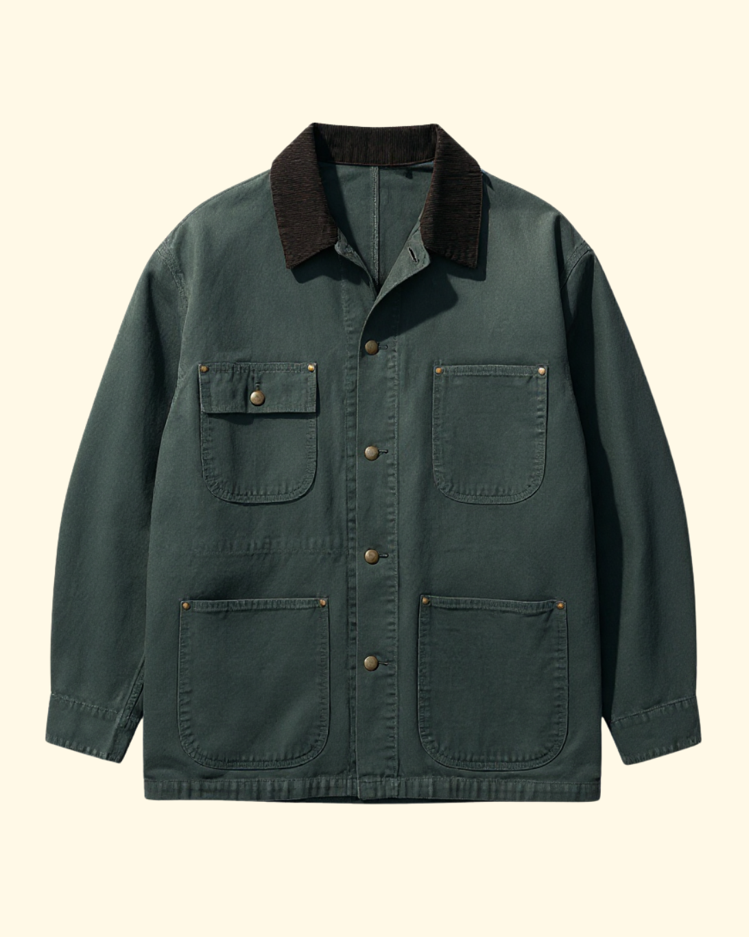 Cotton Canvas Chore Jacket | Army Green