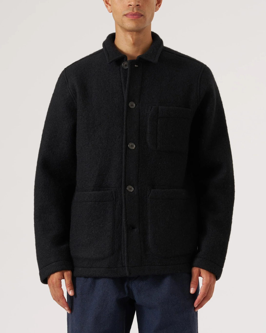 Wool Fleece Field Jacket | Black