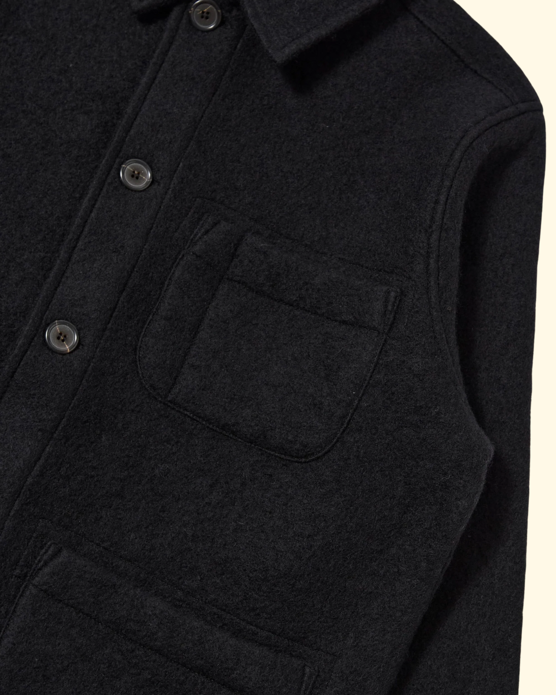Wool Fleece Field Jacket | Black