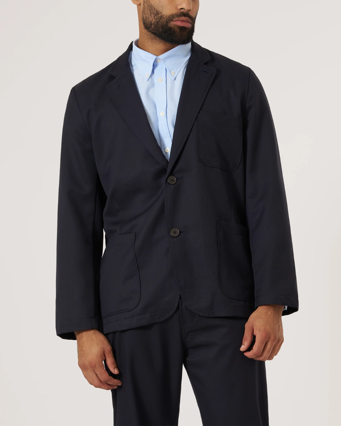 Two Button Travel Suiting Jacket | Navy