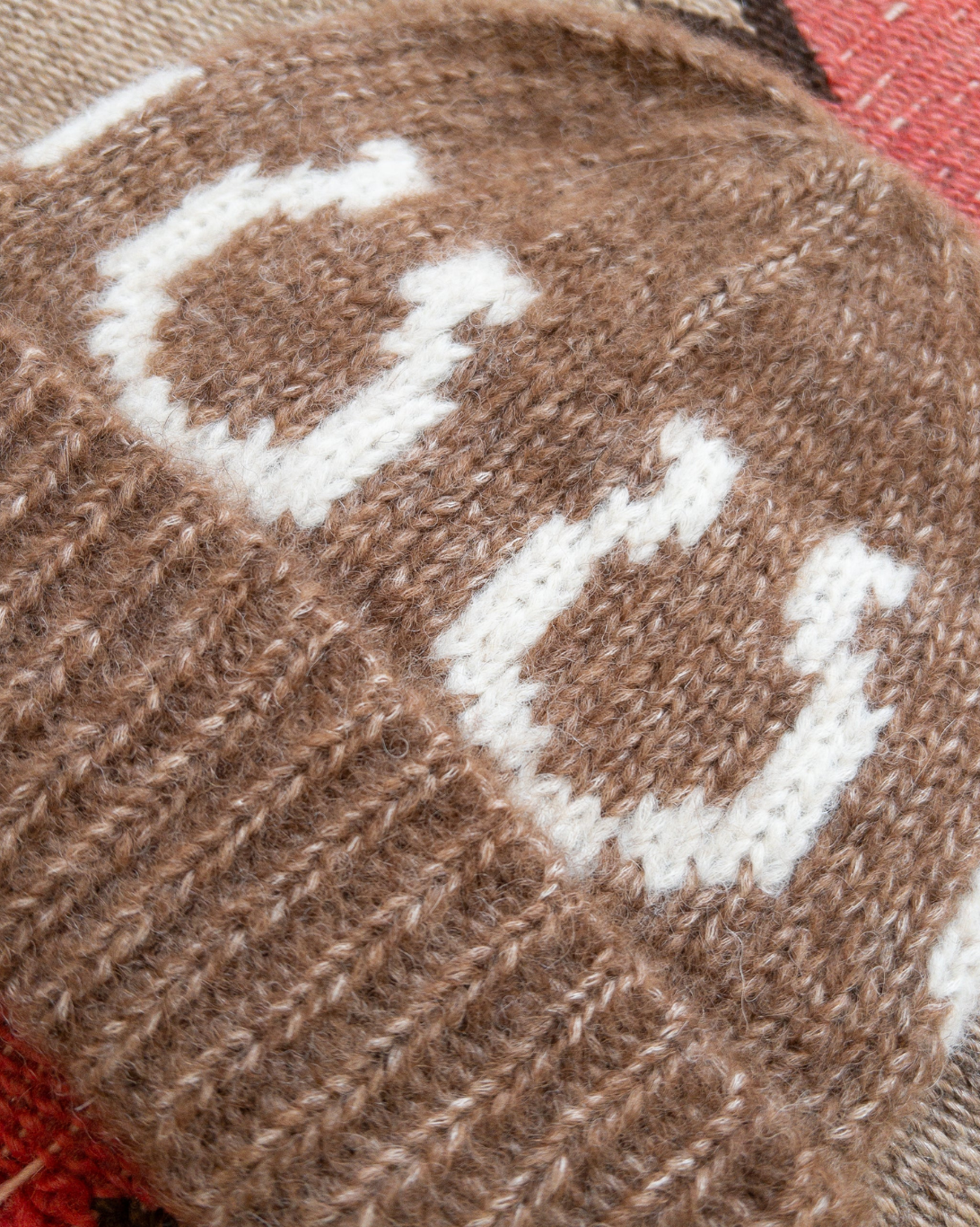 Alpaca Horseshoe Beanie | Dark Brown