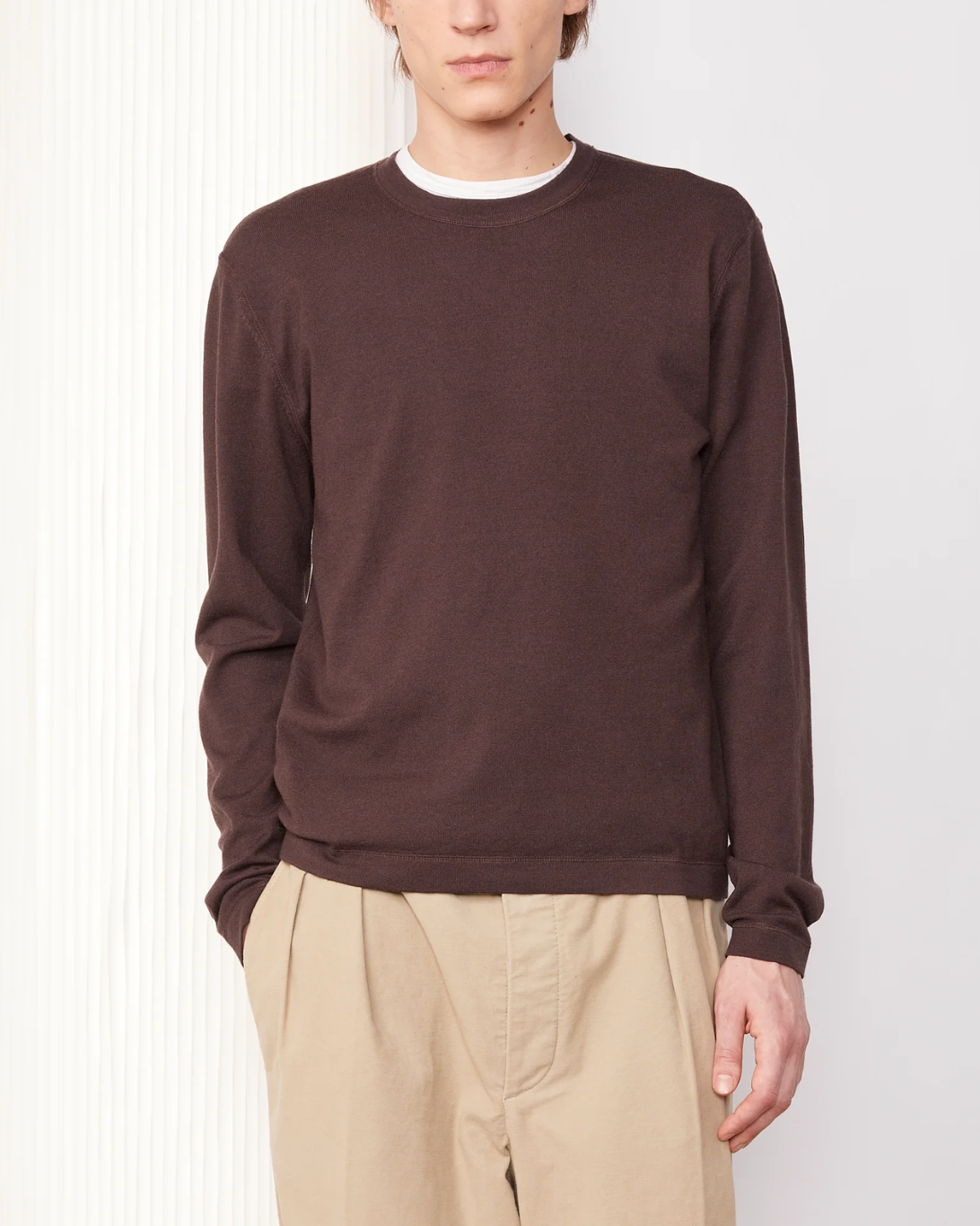 Cotton Lyocell Wool Tee | Iced Coffee