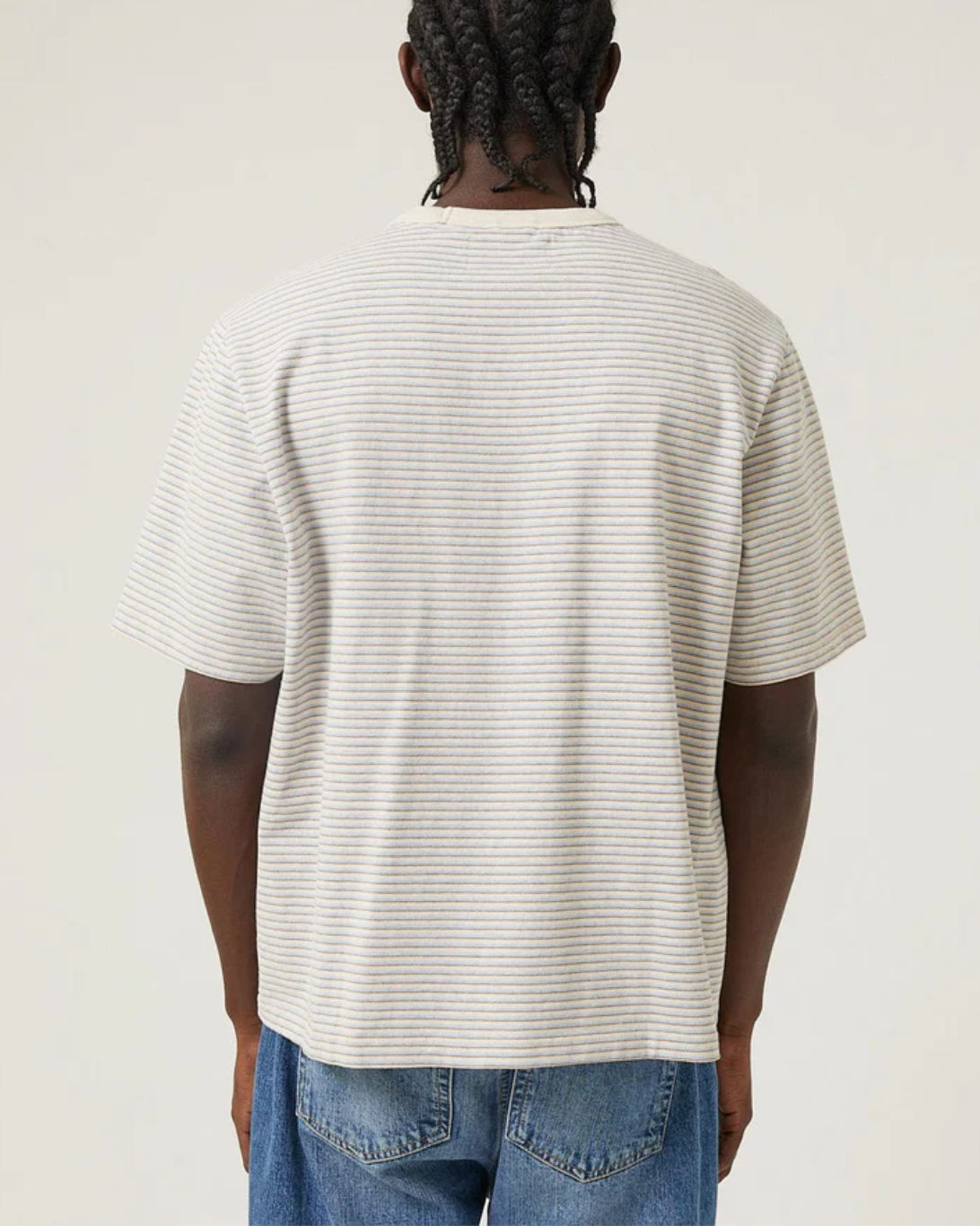 Melange Stripe Tee | Light Blue