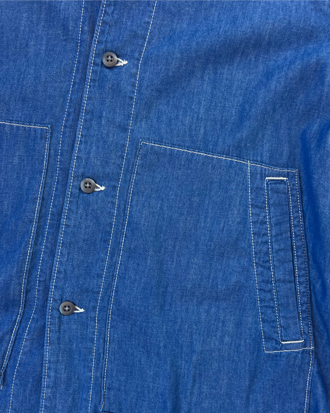 Uneven Yard Denim Shirt Jacket | Blue