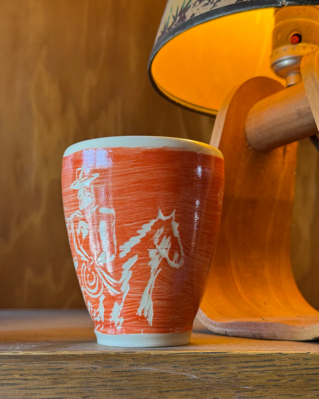 Fancy Orange Cowboy Tumbler