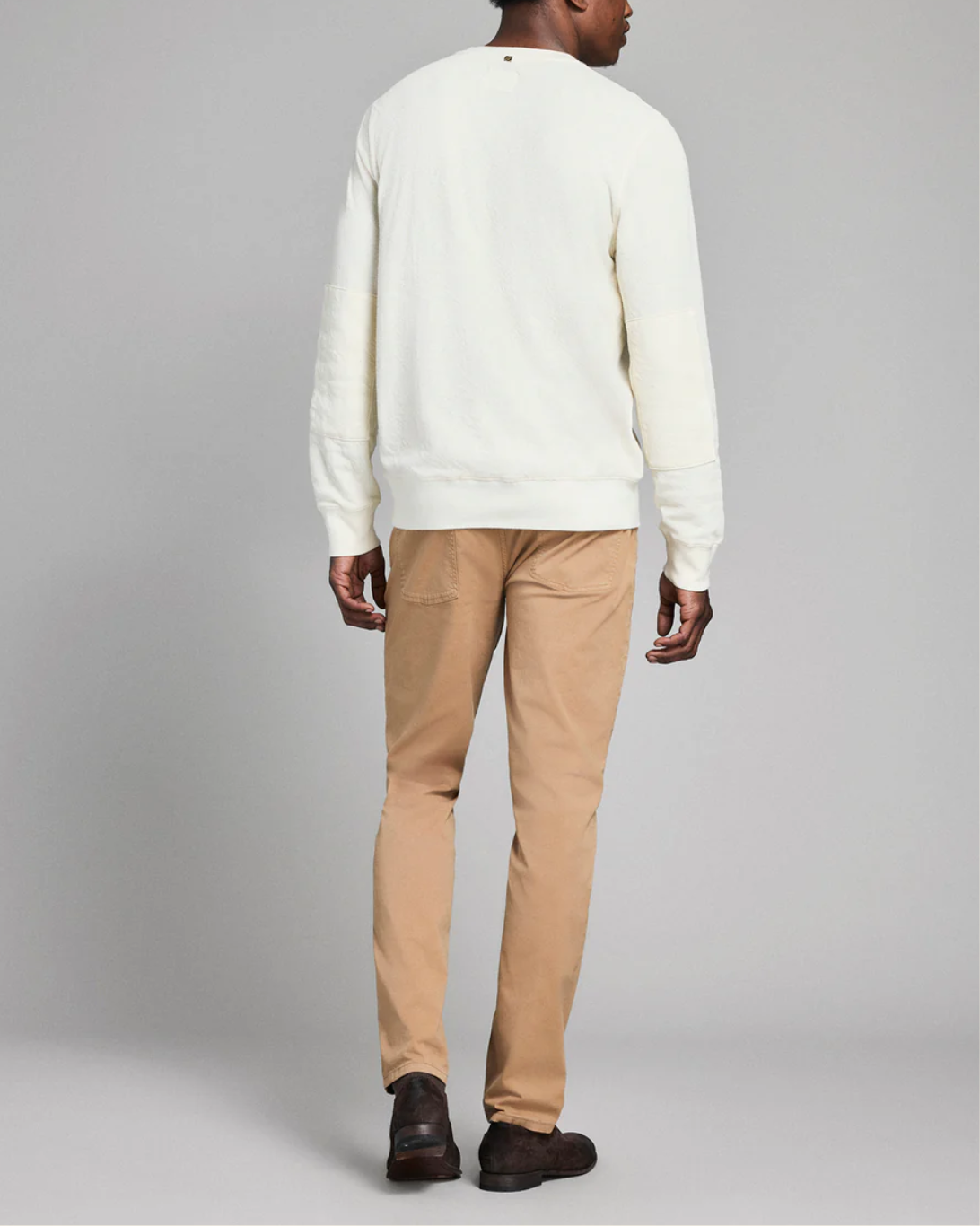 Crinkle Rib Crew | Tinted White