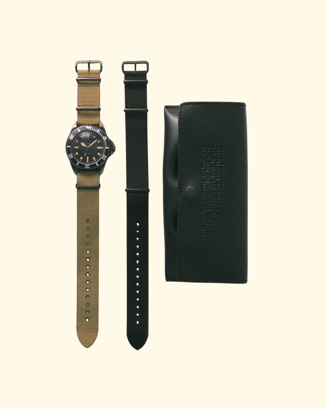 Black Sub | Khaki Nylton + Black Nylon Bands