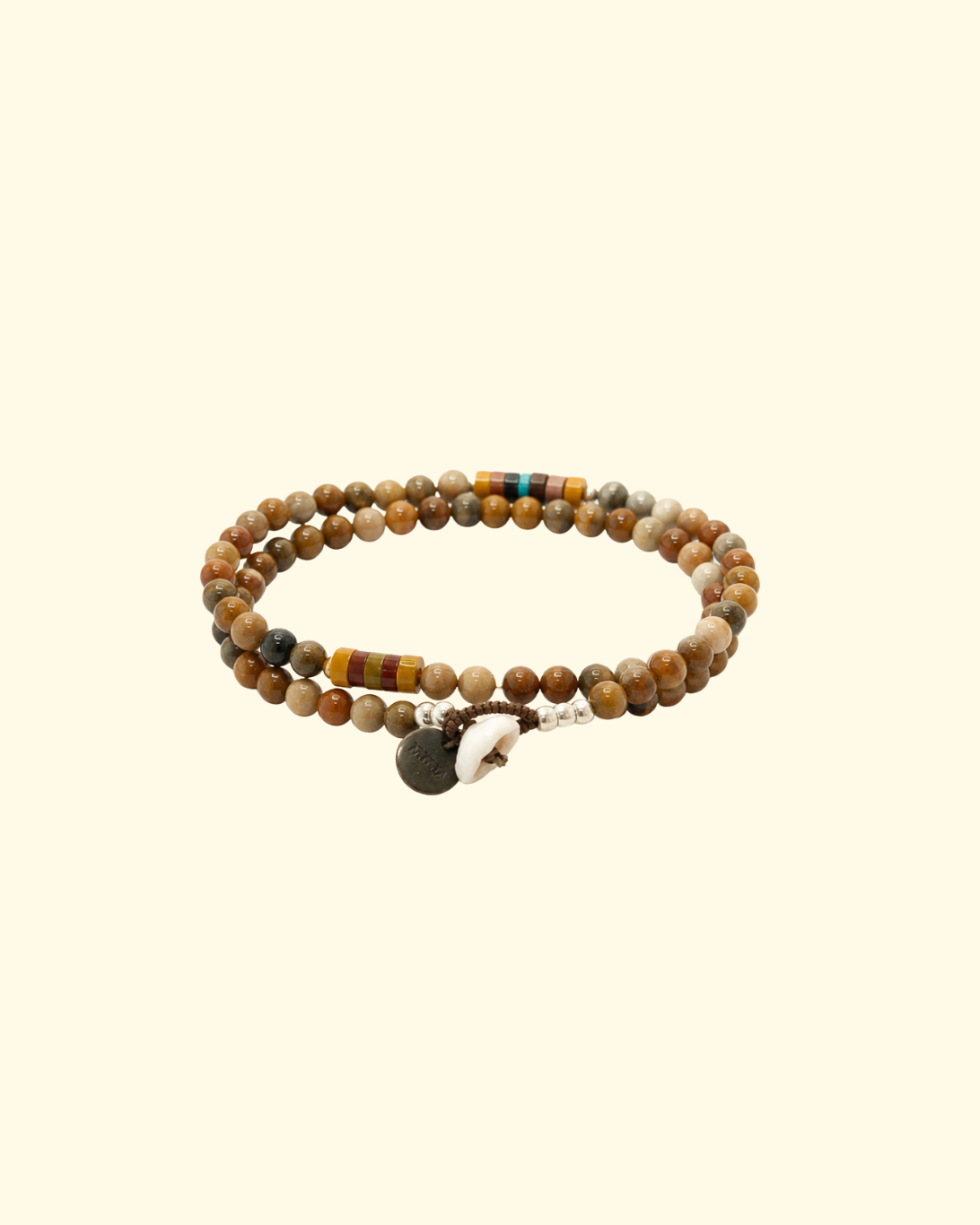 Stone Double Wrap Bracelet | Petrified Wood