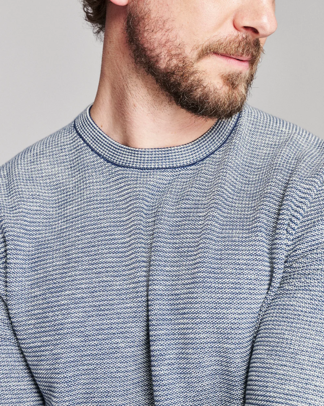 Tuck Stripe Crew | Dark Denim