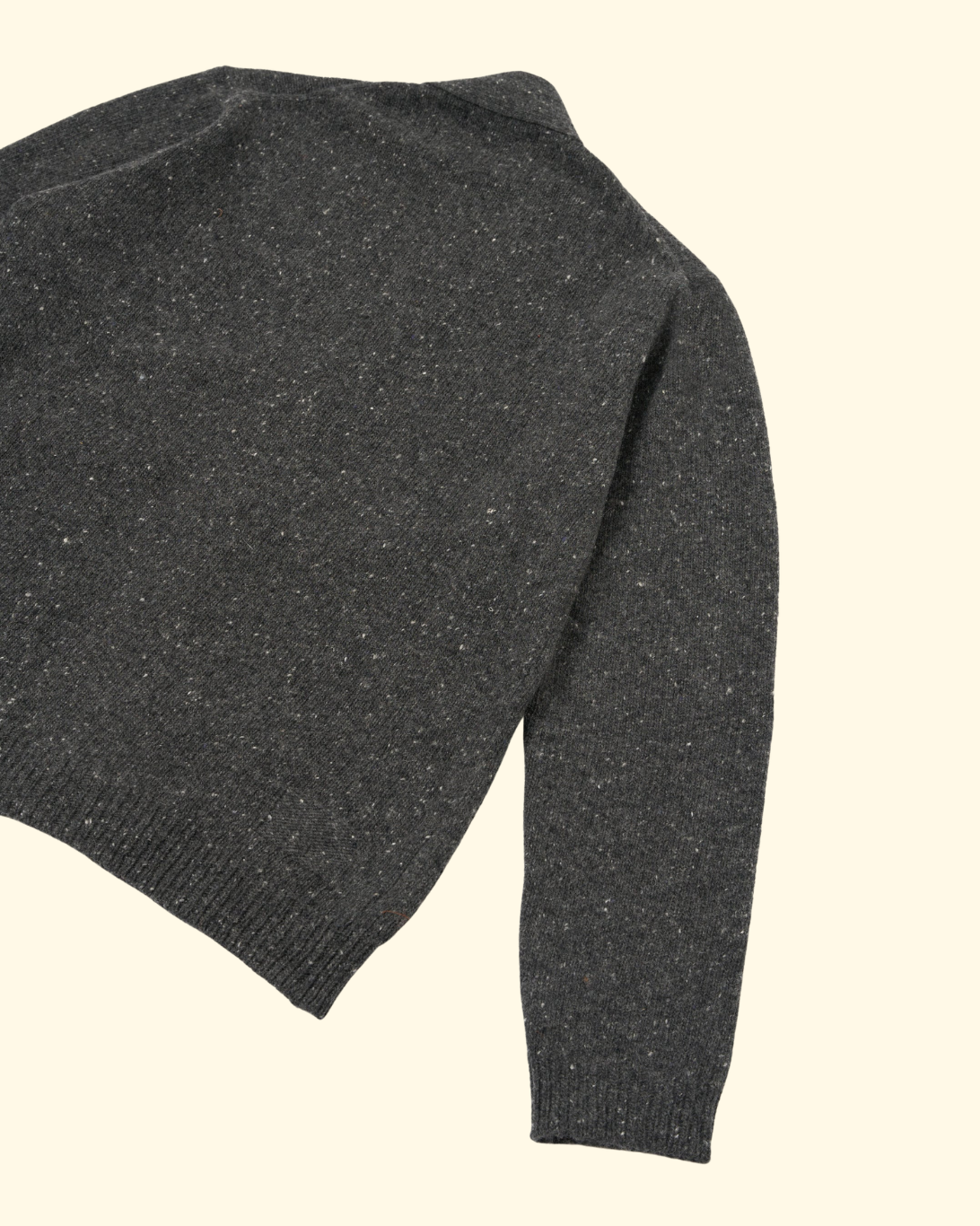 Langdale Wool Fleck Cardigan | Black