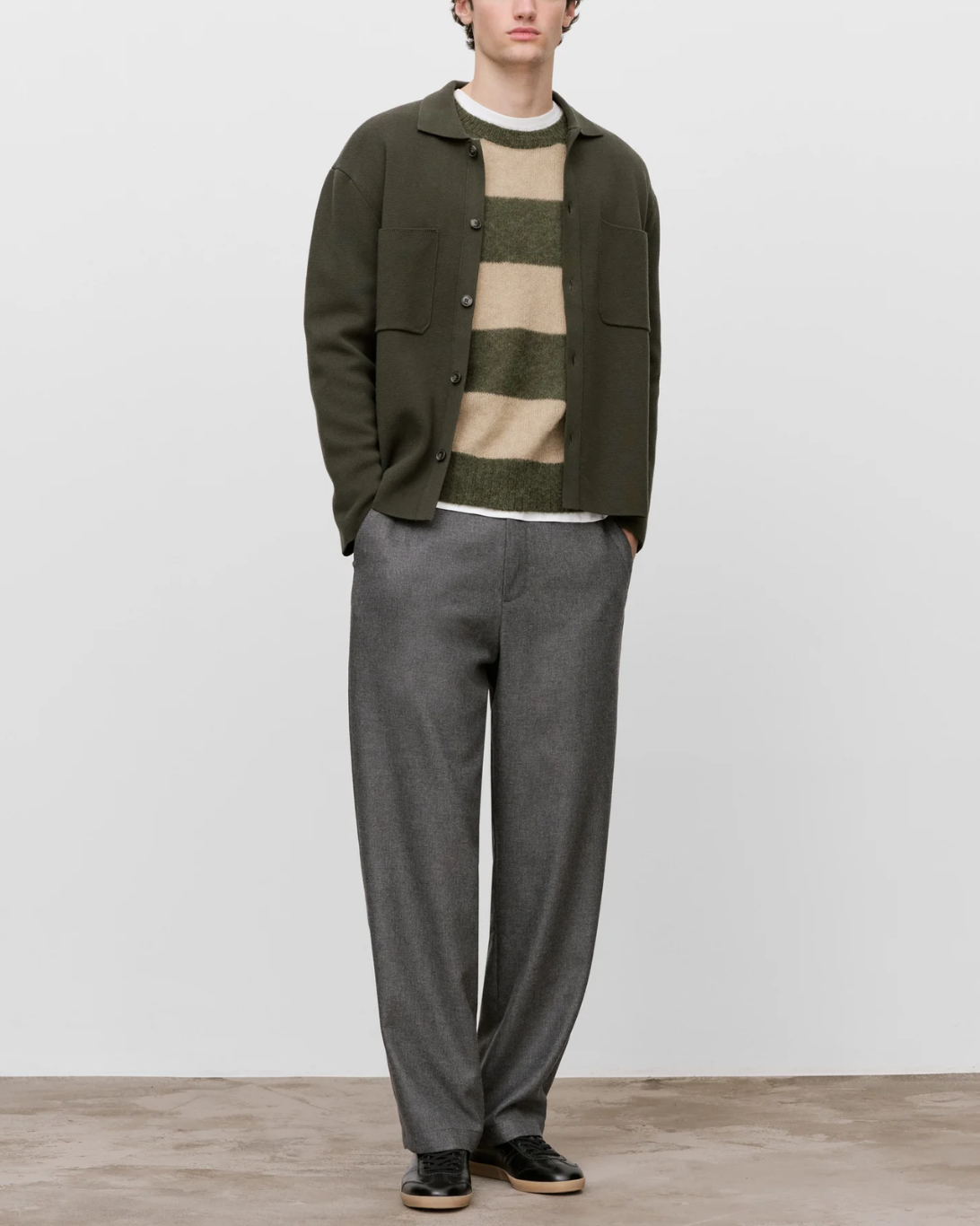 Fairport Wool Relaxed Trouser | Grey Melange