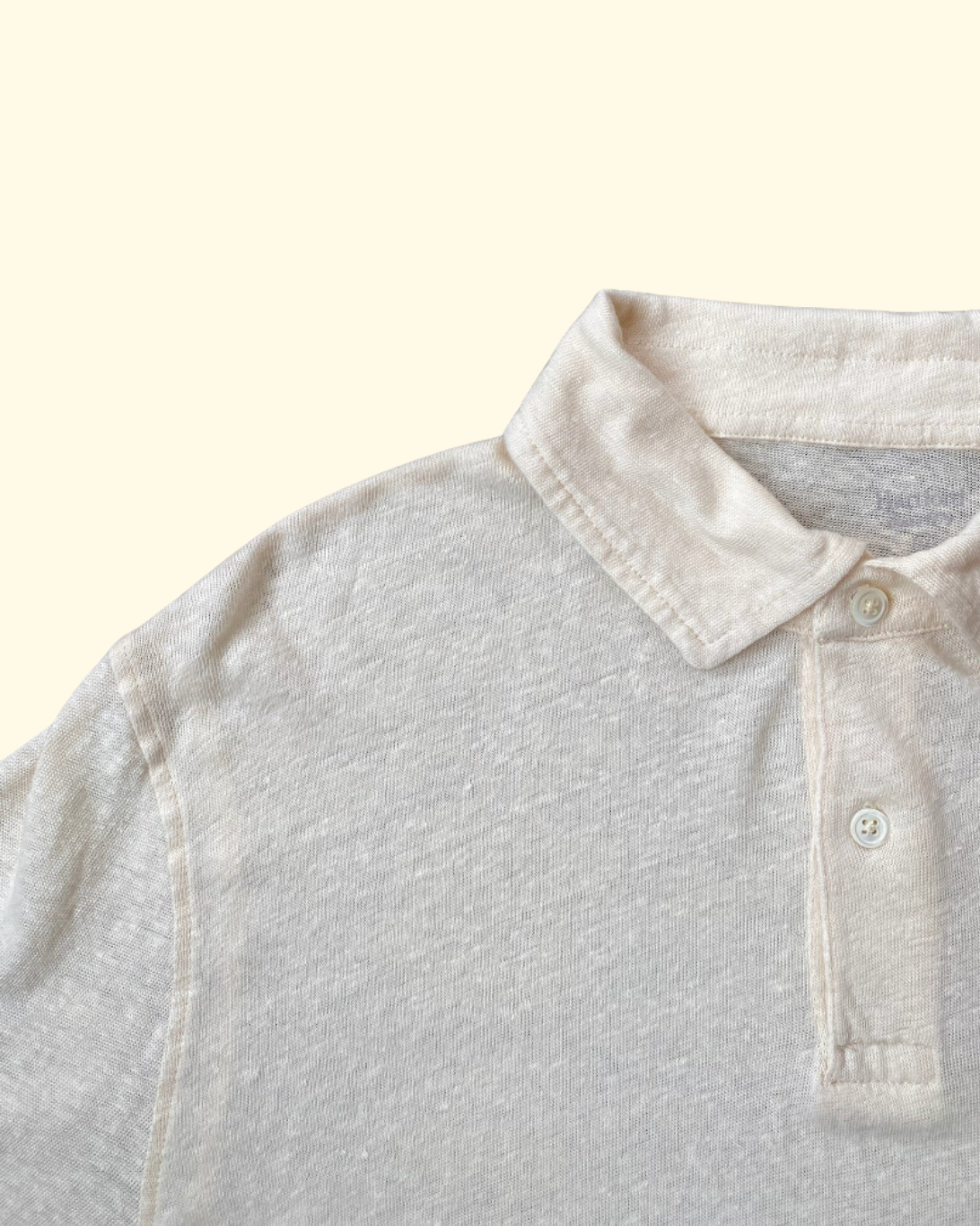 Knitted Linen Polo | Off White