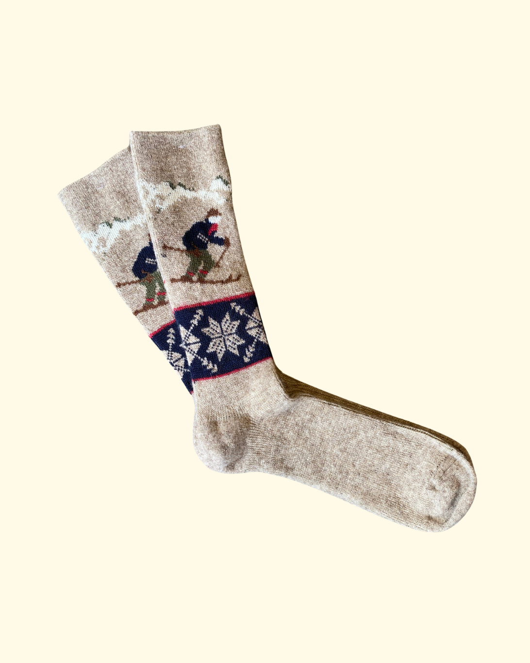 Wool Ski Sock | Beige