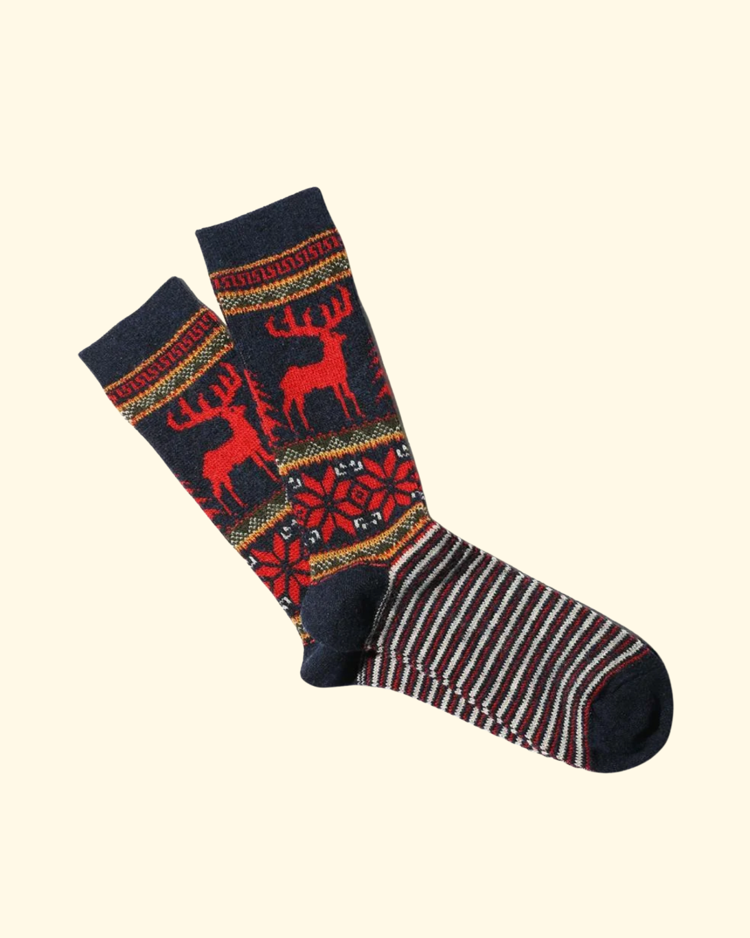 Wool Deer Snow Sock | Navy
