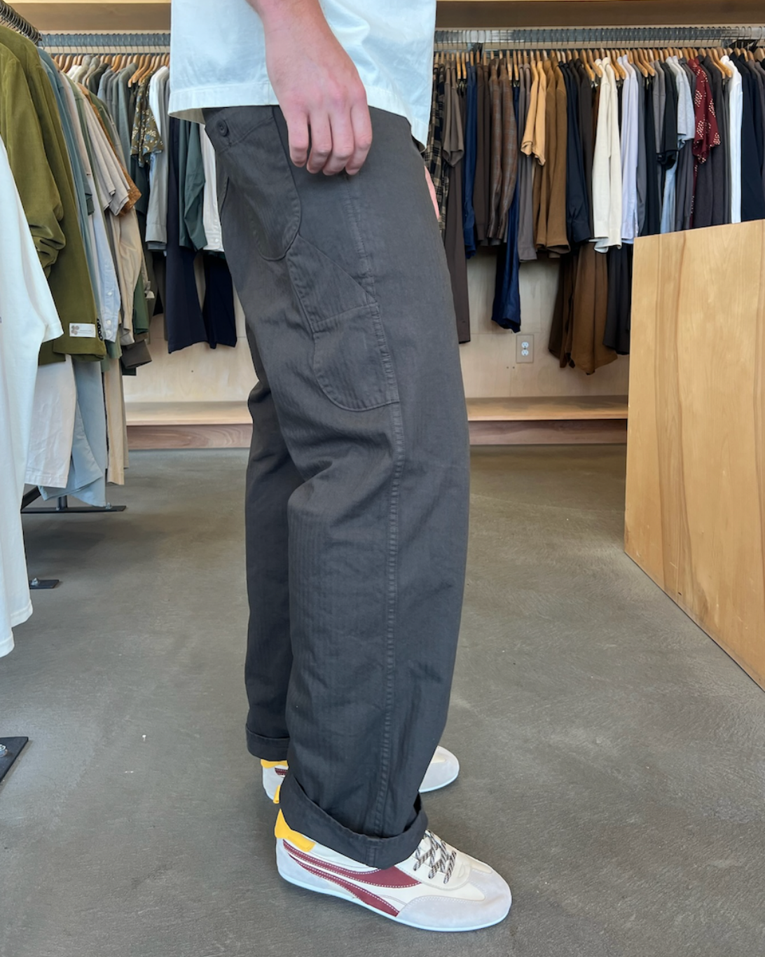 Wide Fit French Work Pant | Coffee Brown