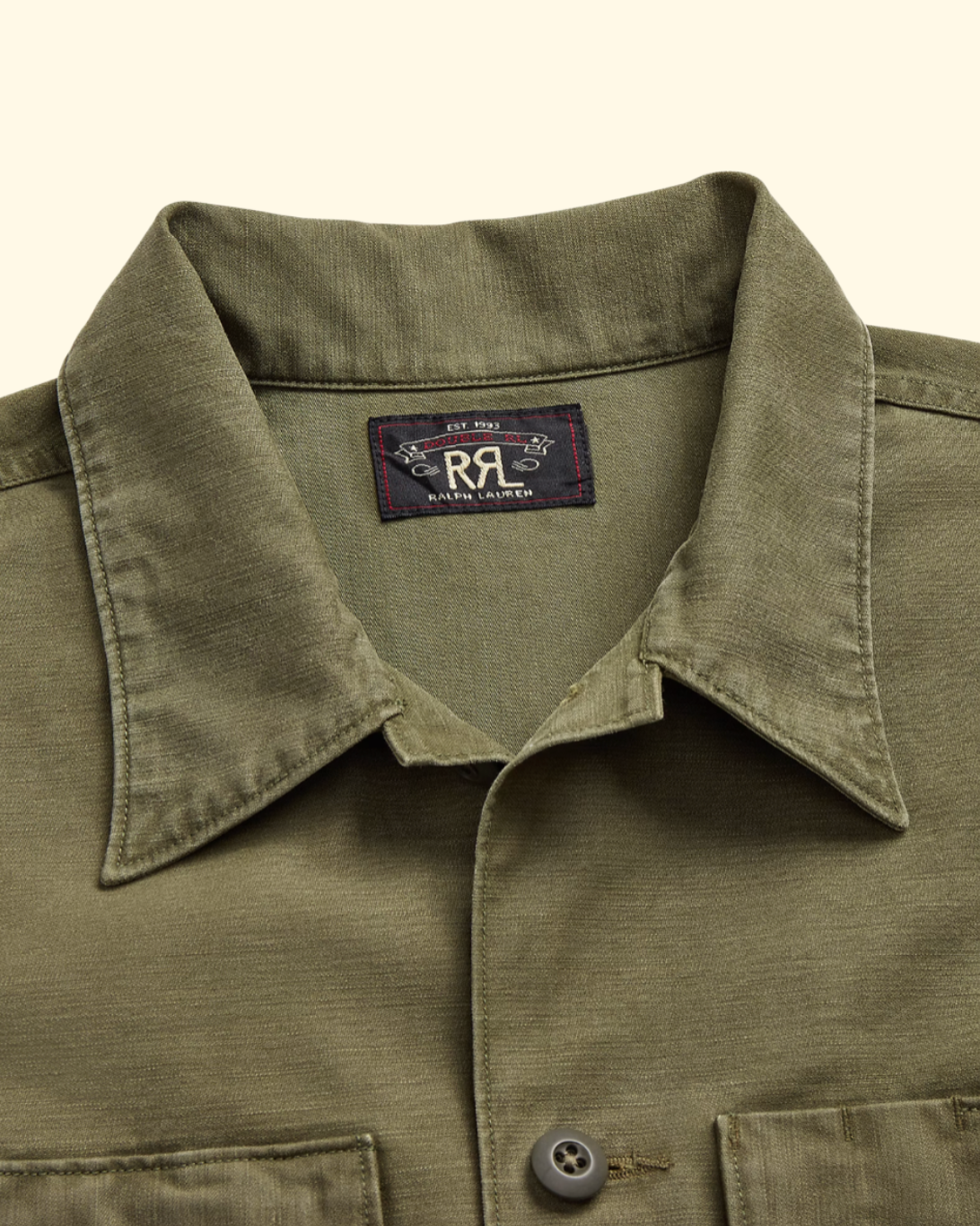 Reverse-Sateen New Barrow Overshirt | Olive